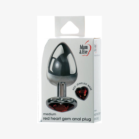 A&E Red Hearts Gem Anal Plug Medium