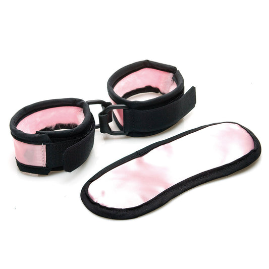 Sex Kitten Mask & Cuff Set Pink and Black