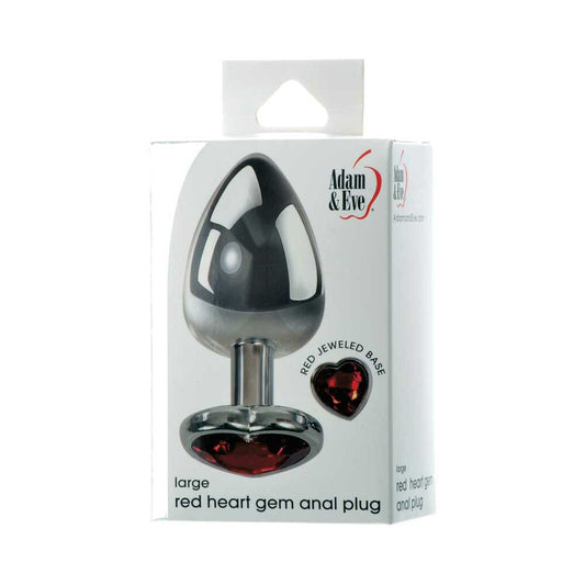 A&E Red Hearts Gem Anal Plug Large