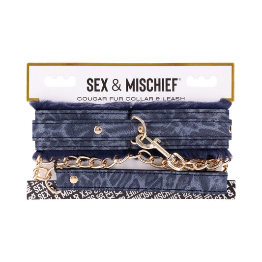 Sex & Mischief Cougar Fur Collar & Leash