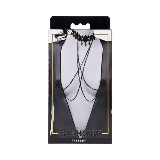 Sportsheets Sex & Mischief Lace Collar with Nipple Ties