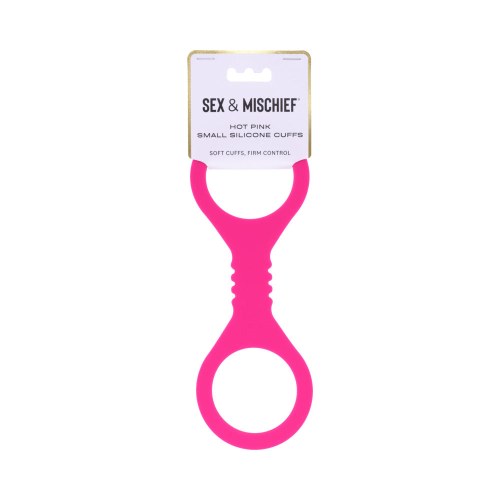 Sex & Mischief Silicone Cuffs — Hot Pink