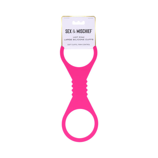 Sex & Mischief Silicone Cuffs — Hot Pink